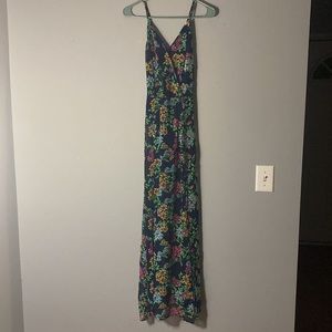 Long navy floral maxi dress